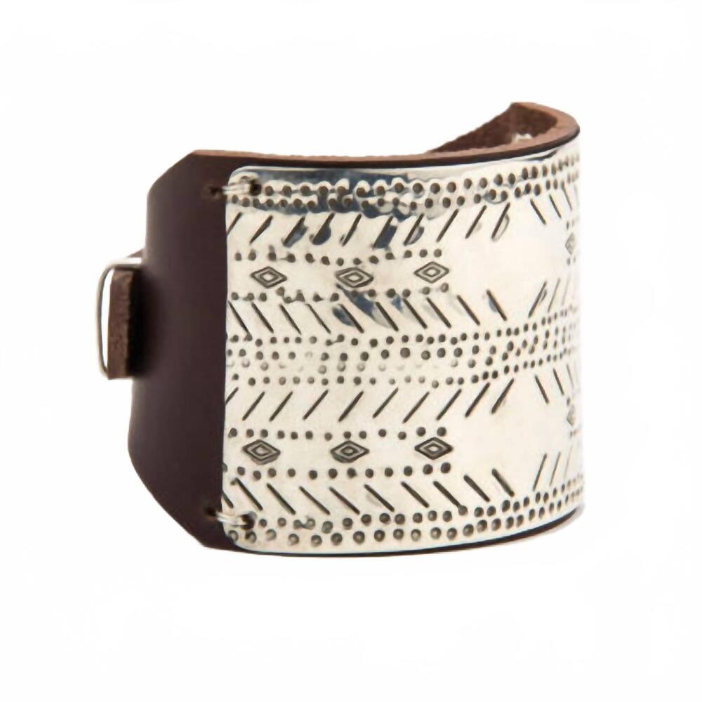 NEW TAYLOR AND TESSIER women's magellan bowman cuff bracelet in brown